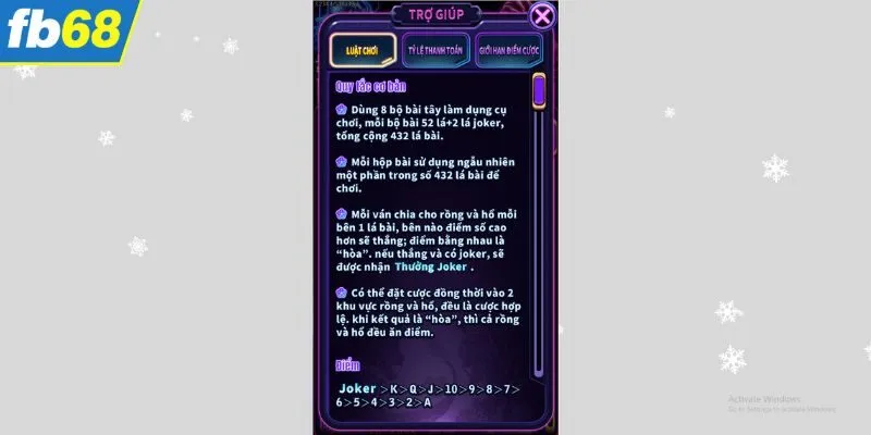 Các bước chơi game Rồng Hổ FB68 dễ nắm bắt